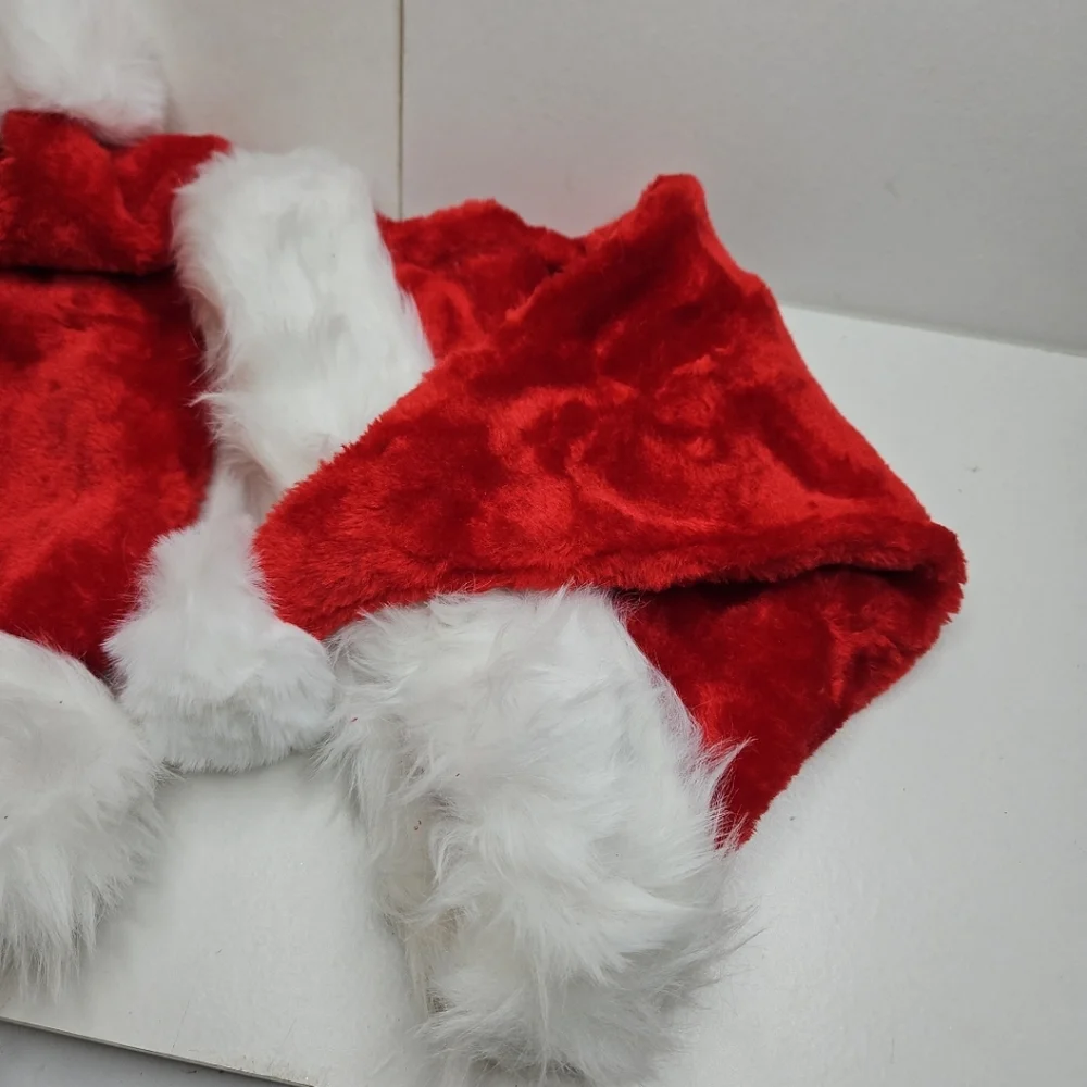 Red Santa Hat with White Fur Trim Set Of 2